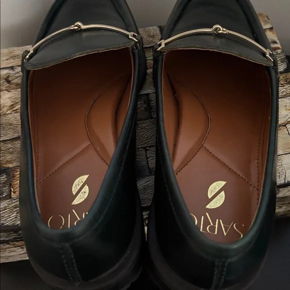 SARTO (US 6) by Franco Sarto Eda Loafer Leather Padded Sturdy Sole English Green - Picture 13 of 16